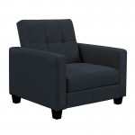 KELSO Πολυθρόνα - Κρεβάτι με Αποθηκευτικό Χώρο Ύφασμα Μαύρο c540197