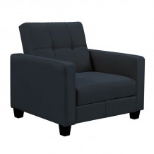 KELSO Πολυθρόνα - Κρεβάτι με Αποθηκευτικό Χώρο Ύφασμα Μαύρο c540197