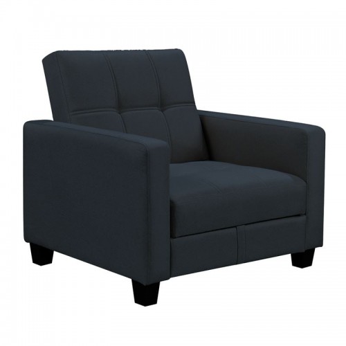 KELSO Πολυθρόνα - Κρεβάτι με Αποθηκευτικό Χώρο Ύφασμα Μαύρο c540197