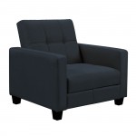 KELSO Πολυθρόνα - Κρεβάτι με Αποθηκευτικό Χώρο Ύφασμα Μαύρο c540197