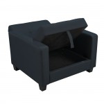 KELSO Πολυθρόνα - Κρεβάτι με Αποθηκευτικό Χώρο Ύφασμα Μαύρο c540197