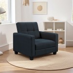 KELSO Πολυθρόνα - Κρεβάτι με Αποθηκευτικό Χώρο Ύφασμα Μαύρο c540197