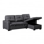 MONTREAL-S Καναπές - Κρεβάτι Γωνία Αναστρέψιμη με Χώρο Αποθήκευσης Ύφασμα Ανθρακί c540198