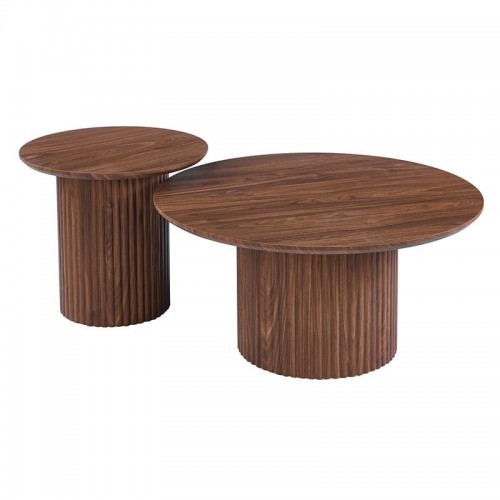 DIAZ Set-2 Τραπεζάκια Σαλονιού-Καθιστικού ΜDF Απόχρωση Καρυδί c540228