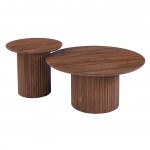 DIAZ Set-2 Τραπεζάκια Σαλονιού-Καθιστικού ΜDF Απόχρωση Καρυδί c540228