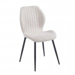 TANGO Καρέκλα Τραπεζαρίας Μέταλλο Βαφή Μαύρο Ύφασμα Απόχρωση Μπεζ SET 4τμχ c540231