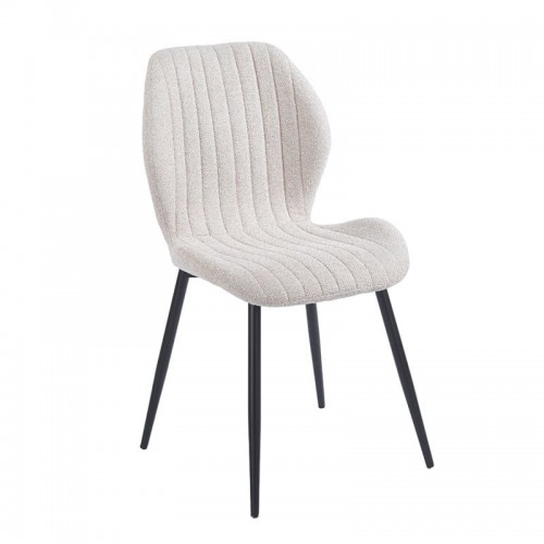 TANGO Καρέκλα Τραπεζαρίας Μέταλλο Βαφή Μαύρο Ύφασμα Απόχρωση Μπεζ SET 4τμχ c540231