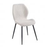 TANGO Καρέκλα Τραπεζαρίας Μέταλλο Βαφή Μαύρο Ύφασμα Απόχρωση Μπεζ SET 4τμχ c540231