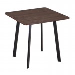 BARI Τραπέζι Κουζίνας- Εστιατορίου Μέταλλο Βαφή Μαύρο Επιφ Απόχρωση Καρυδί c540233