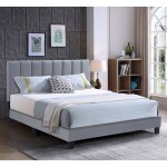 ALLEGRO Κρεβάτι Υπέρδιπλο 180x200cm Ύφασμα Γκρι με Κεφαλάρι πολλαπλών θέσεων c540244