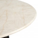 BEATLE COFFEE TABLE ΚΑΦΕ ΣΚΟΥΡΟ BEIGE ΜΕ ΟΨΗ ΜΑΡΜΑΡΟΥ 80x80x40cm c540268