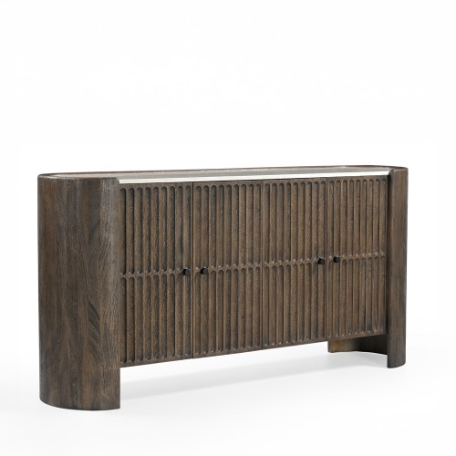 ESSENCE ΜΠΟΥΦΕΣ ΚΑΦΕ BEIGE ΜΕ ΟΨΗ ΜΑΡΜΑΡΟΥ 170x40x82cm c540270