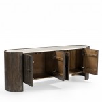 ESSENCE TV STAND ΚΑΦΕ BEIGE ΜΕ ΟΨΗ ΜΑΡΜΑΡΟΥ 170x40x60cm c540271