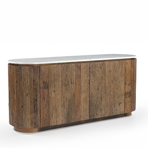 FORES ΜΠΟΥΦΕΣ ΚΑΦΕ ΛΕΥΚΟ ΜΕ ΟΨΗ ΜΑΡΜΑΡΟΥ 167x45x80cm c540273