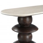 BEATLE ΚΟΝΣΟΛΑ ΚΑΦΕ BEIGE ΜΕ ΟΨΗ ΜΑΡΜΑΡΟΥ 130x35x77cm c540276