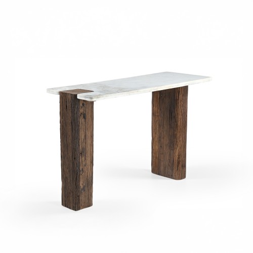FORES ΚΟΝΣΟΛΑ ΚΑΦΕ ΛΕΥΚΟ ΜΕ ΟΨΗ ΜΑΡΜΑΡΟΥ 120x45x76cm c540277