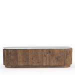 FORES TV STAND ΚΑΦΕ ΛΕΥΚΟ ΜΕ ΟΨΗ ΜΑΡΜΑΡΟΥ 167x43x45cm c540278