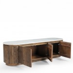 FORES TV STAND ΚΑΦΕ ΛΕΥΚΟ ΜΕ ΟΨΗ ΜΑΡΜΑΡΟΥ 167x43x45cm c540278