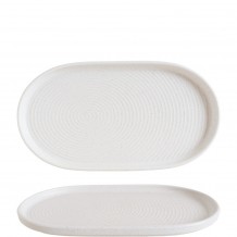 Πιατέλα Οβάλ Premium Vitrified με κάθετο χείλος step 37cm Liora Ripple BONNA Σετ 6 c540318