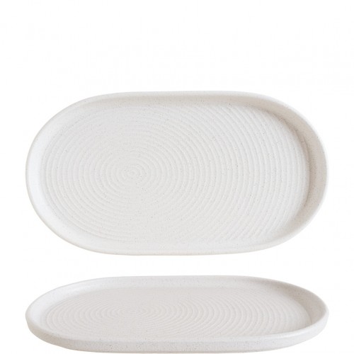 Πιατέλα Οβάλ Premium Vitrified με κάθετο χείλος step 37cm Liora Ripple BONNA Σετ 6 c540318