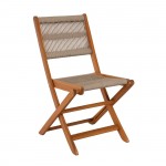 Primavera Καρέκλα Πτυσσόμενη Βεράντας Κήπου Ξύλο Ακακία Φυσικό Rope Wicker Μπεζ set 2τεμ c540367