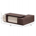 ΓΡΑΦΕΙΟ ΑΡΙΣΤΕΡΗ ΓΩΝΙΑ ΣΕΙΡΑ PRESIDENT HM2146L ΜΕΛΑΜΙΝΗ ΣΕ ΚΑΡΥΔΙ-ΜΠΕΖ 240x180x76Υεκ c540403