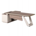 ΓΡΑΦΕΙΟ ΔΕΞΙΑ ΓΩΝΙΑ SUPERON HM2139R ΜΕΛΑΜΙΝΗ ΦΥΣΙΚΟ-ΜΠΕΖ--ΜΕΤΑΛ ΠΟΔΙ 240x180x76Υ c540412