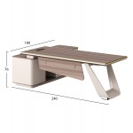 ΓΡΑΦΕΙΟ ΔΕΞΙΑ ΓΩΝΙΑ SUPERON HM2139R ΜΕΛΑΜΙΝΗ ΦΥΣΙΚΟ-ΜΠΕΖ--ΜΕΤΑΛ ΠΟΔΙ 240x180x76Υ c540412