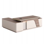 ΓΡΑΦΕΙΟ ΔΕΞΙΑ ΓΩΝΙΑ SUPERON HM2136R ΜΕΛΑΜΙΝΗ ΦΥΣΙΚΟ-ΜΠΕΖ--LED ΦΩΤΙΣΜΟΣ 240x180x76Υ c540413