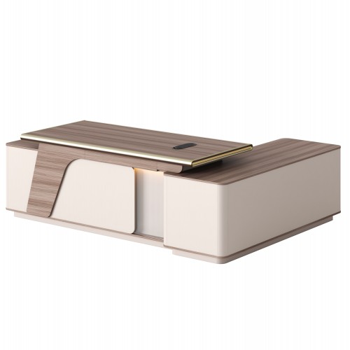 ΓΡΑΦΕΙΟ ΑΡΙΣΤΕΡΗ ΓΩΝΙΑ SUPERON HM2136L ΜΕΛΑΜΙΝΗ ΦΥΣΙΚΟ-ΜΠΕΖ--LED ΦΩΤΙΣΜΟΣ 240x180x76Υεκ c540414