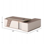 ΓΡΑΦΕΙΟ ΑΡΙΣΤΕΡΗ ΓΩΝΙΑ SUPERON HM2136L ΜΕΛΑΜΙΝΗ ΦΥΣΙΚΟ-ΜΠΕΖ--LED ΦΩΤΙΣΜΟΣ 240x180x76Υεκ c540414