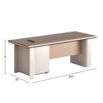 ΓΡΑΦΕΙΟ ΣΕΙΡΑ SUPERON HM2138 ΜΕΛΑΜΙΝΗ ΦΥΣΙΚΟ-ΜΠΕΖ 200x85x75Υεκ c540440