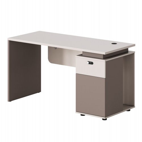 ΓΡΑΦΕΙΟ ΜΕ ΔΕΞΙ ΝΤΟΥΛΑΠΙ NEWLINE HM18274R ΜΕΛΑΜΙΝΗ ΕΚΡΟΥ-ΑΝΟΙΧΤΟ ΚΑΦΕ 120x60x75Υ c540441