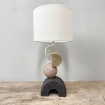 ZENSTONE B ΦΩΤΙΣΤΙΚΟ ΕΠΙΤΡΑΠΕΖΙΟ 30 5x30 5x63cm POLYRESIN ΠΟΛΥΧΡΩΜΟ ΥΦΑΣΜΑ ΛΕΥΚΟ c540471