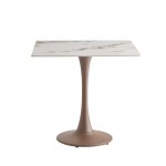 COCOA ΤΡΑΠΕΖΙ ΑΣΠΡΟ ΜΑΡΜΑΡΟ 80x80x75cm c540487