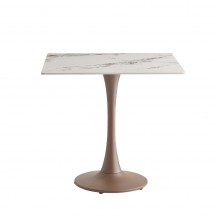 COCOA ΤΡΑΠΕΖΙ ΑΣΠΡΟ ΜΑΡΜΑΡΟ 80x80x75cm c540487