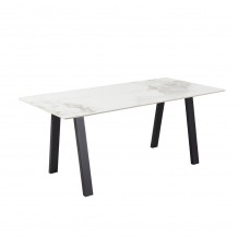 NOTTE ΤΡΑΠΕΖΙ ΛΕΥΚΟ ΠΕΤΡΑ ΜΑΥΡΟ 180x90x76cm c540493