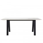 NOTTE ΤΡΑΠΕΖΙ ΛΕΥΚΟ ΠΕΤΡΑ ΜΑΥΡΟ 180x90x76cm c540493