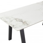 NOTTE ΤΡΑΠΕΖΙ ΛΕΥΚΟ ΠΕΤΡΑ ΜΑΥΡΟ 180x90x76cm c540493