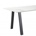 NOTTE ΤΡΑΠΕΖΙ ΛΕΥΚΟ ΠΕΤΡΑ ΜΑΥΡΟ 180x90x76cm c540493