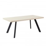 LITHOS ΤΡΑΠΕΖΙ BEIGE ΜΑΥΡΟ 180x90x76cm c540495