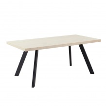 LITHOS ΤΡΑΠΕΖΙ BEIGE ΜΑΥΡΟ 180x90x76cm c540495