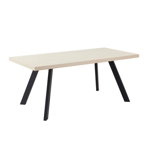 LITHOS ΤΡΑΠΕΖΙ BEIGE ΜΑΥΡΟ 180x90x76cm c540495