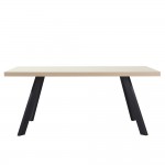 LITHOS ΤΡΑΠΕΖΙ BEIGE ΜΑΥΡΟ 180x90x76cm c540495