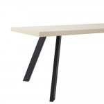 LITHOS ΤΡΑΠΕΖΙ BEIGE ΜΑΥΡΟ 180x90x76cm c540495