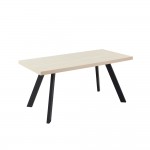 LITHOS ΤΡΑΠΕΖΙ BEIGE ΜΑΥΡΟ 160x80x76cm c540496