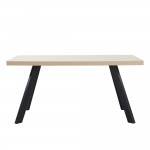 LITHOS ΤΡΑΠΕΖΙ BEIGE ΜΑΥΡΟ 160x80x76cm c540496