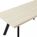 LITHOS ΤΡΑΠΕΖΙ BEIGE ΜΑΥΡΟ 160x80x76cm c540496