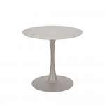 CASPIAN ΤΡΑΠΕΖΙ ΓΚΡΙ ΜΕ ΟΨΗ ΜΑΡΜΑΡΟΥ 80x80x75cm c540497