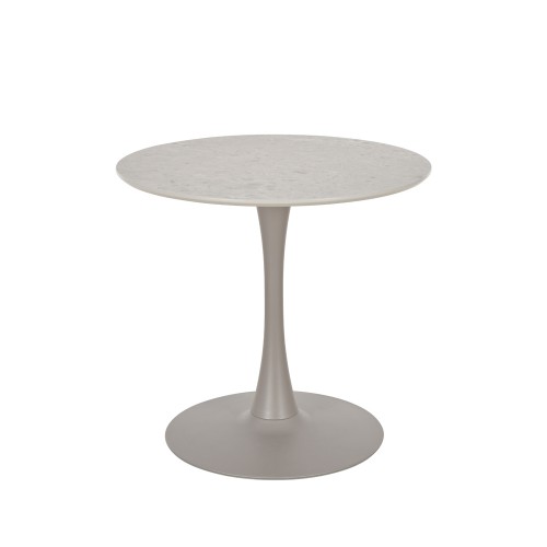 CASPIAN ΤΡΑΠΕΖΙ ΓΚΡΙ ΜΕ ΟΨΗ ΜΑΡΜΑΡΟΥ 80x80x75cm c540497